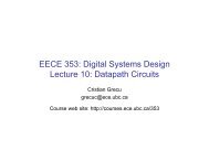 EECE 353: Digital Systems Design Lecture 10: Datapath ... - Courses