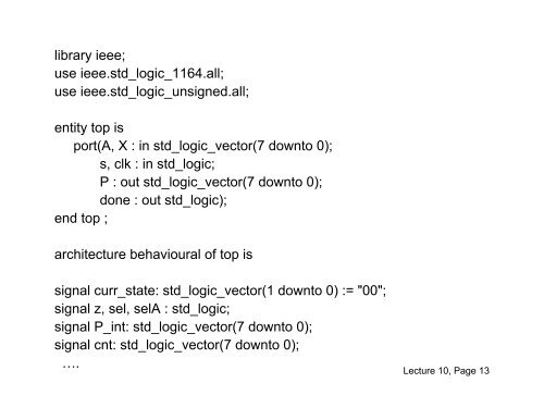 EECE 353: Digital Systems Design Lecture 10: Datapath ... - Courses