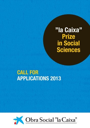 la Caixa” Prize in Social Sciences - Obra Social "la Caixa"