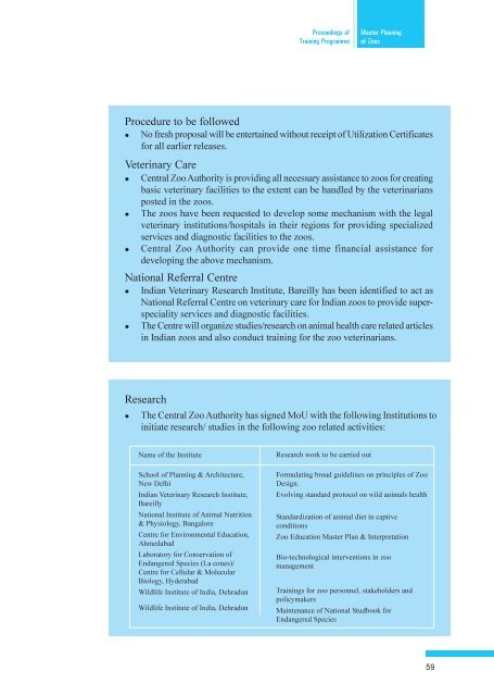 Master Planning of Zoos - Central Zoo Authority