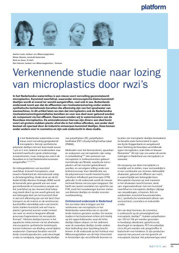 Verkennende studie naar lozing van microplastics door rwzi's