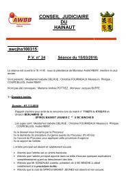 CONSEIL JUDICIAIRE DU HAINAUT - AWBB