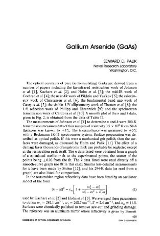 Gallium Arsenide (GaAs) - Courses