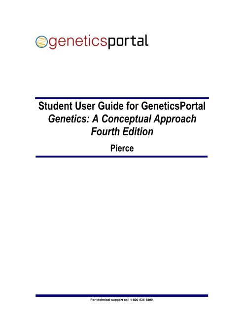 Student User Guide for GeneticsPortal Genetics: A Conceptual ...