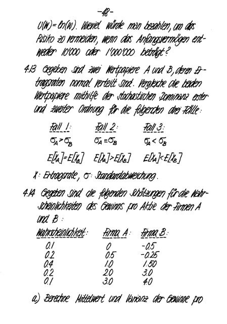 Finanzmarktanalyse I