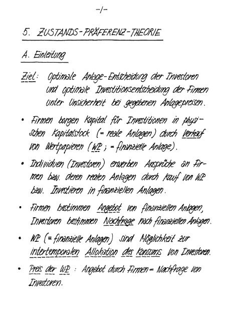 Finanzmarktanalyse I