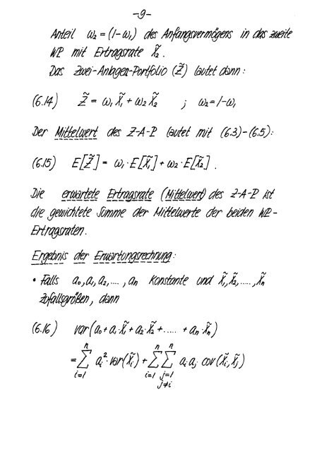 Finanzmarktanalyse I