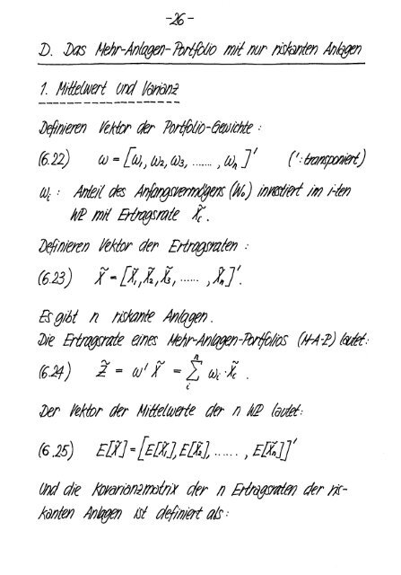 Finanzmarktanalyse I