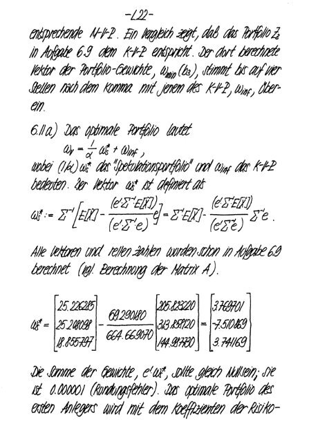 Finanzmarktanalyse I