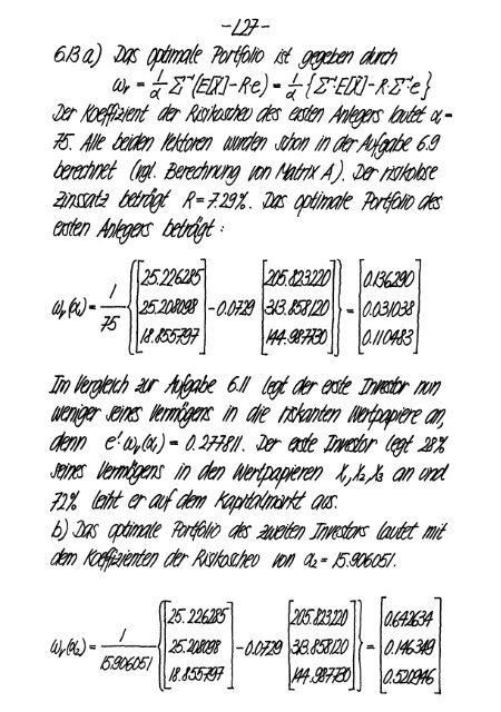 Finanzmarktanalyse I