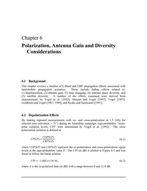 Handbook of Propagation Effects for Vehicular and ... - Courses