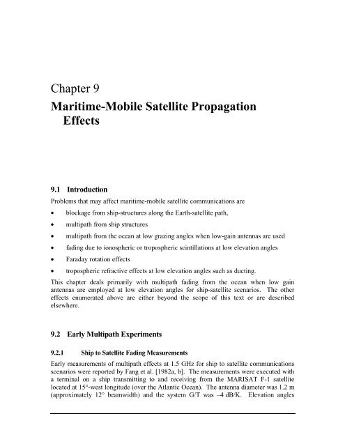 Handbook of Propagation Effects for Vehicular and ... - Courses