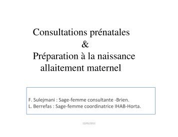 Consultations prénatales & Préparation à la ... - CHU Brugmann