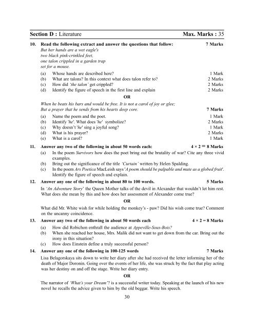 sample question papers - Central Board of Secondary Education