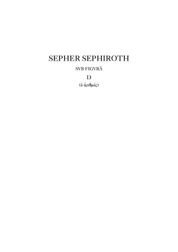 SEPHER SEPHIROTH - Biblioteca Pleyades