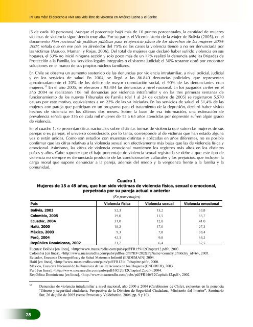 El derecho a vivir una vida libre de violencia en América ... - Cepal