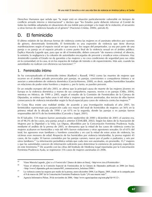 El derecho a vivir una vida libre de violencia en América ... - Cepal