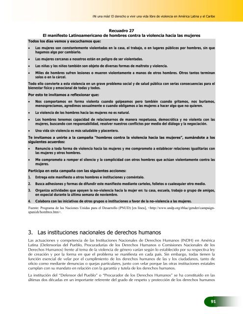 El derecho a vivir una vida libre de violencia en América ... - Cepal