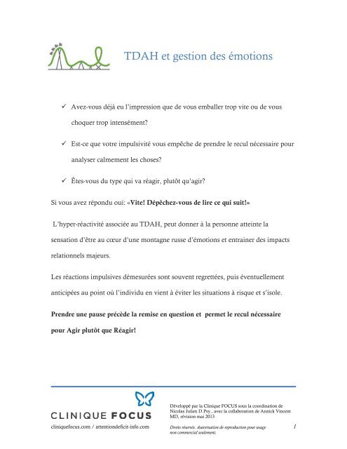 TDAH et gestion des émotions