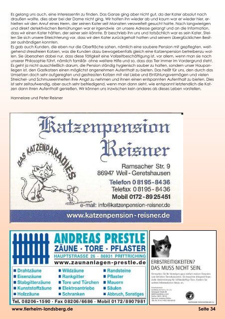 Tierheim Landsberg Zeitung 2013