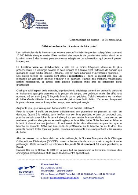 Bebe Et Sa Hanche A Suivre De Tres Pres Sofcot Bebe Et Sa Hanche A Suivre De Tres Pres Sofcot