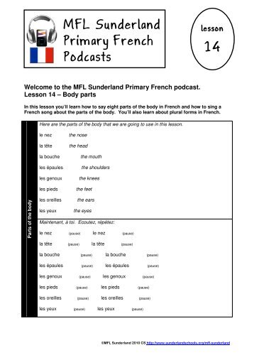 MFL Sunderland Primary French Podcasts 14