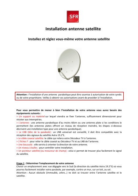 Installation antenne satellite