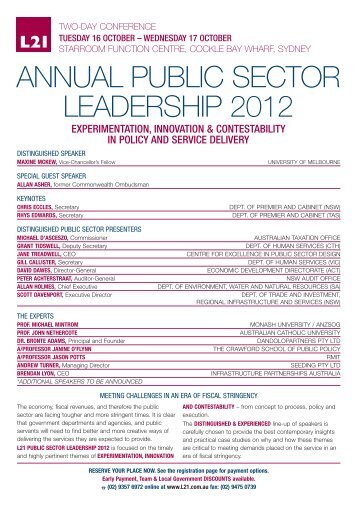 L21 Public Sector Leadership 2012 brochure