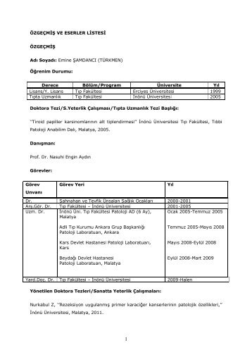 Doç.Dr.Emine ŞAMDANCI - İnönü Üniversitesi