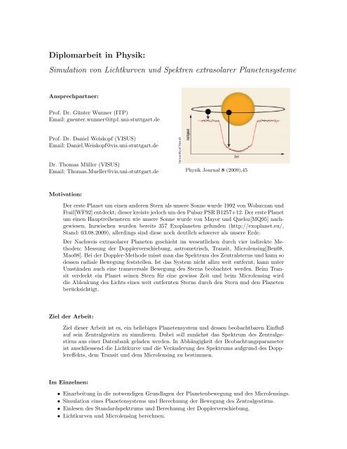 Diplomarbeit in Physik: Simulation von Lichtkurven und Spektren ...