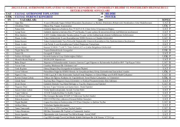 2012 ulusal astronomi toplantısı ve öğrenci kongresine gönderilen ...