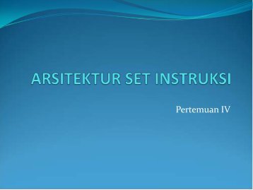 ARSITEKTUR SET INSTRUKSI