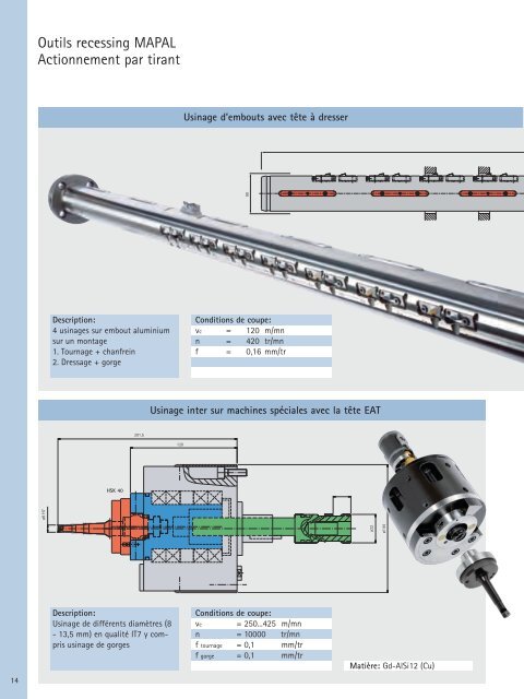 Compétence MAPAL – Outils recessing et têtes à dresser