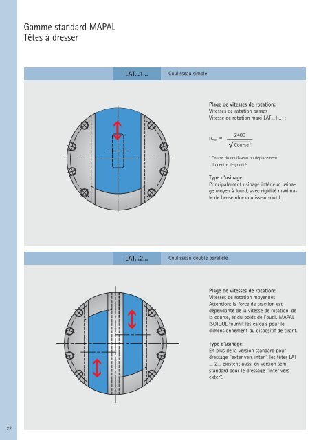 Compétence MAPAL – Outils recessing et têtes à dresser