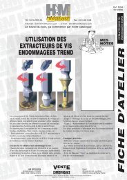 Extracteurs de vis endommagées : notice d'utilisation - HM diffusion