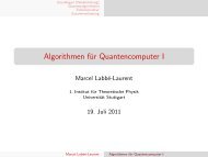Algorithmen für Quantencomputer I - Institut für Theoretische Physik ...