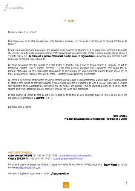 Dossier de presse Drôme Tourisme 2013