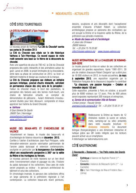 Dossier de presse Drôme Tourisme 2013