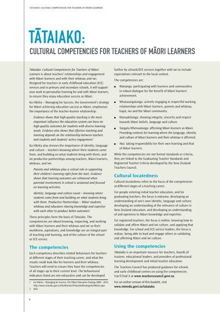 Cultural Competencies for Teachers of Māori Learners - Ministry of ...