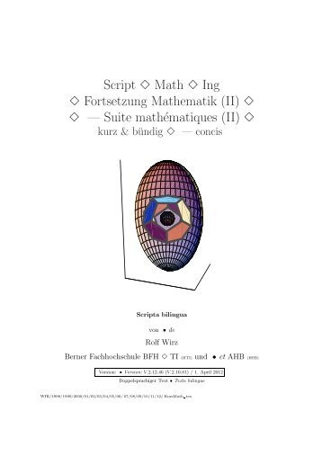 Skript Mathematik II / Mathématiques II, d/f - Rowicus