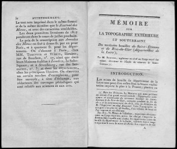 MÉMOIRE Sur la la topographie extérieure et souterraine Du ...