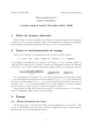 Mini-compilateur C 1 Arbre de syntaxe abstraite 2 Types et ... - LRI