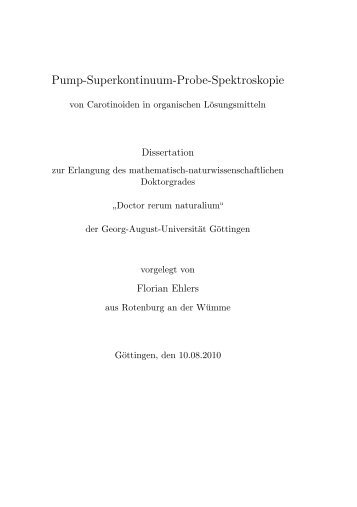 Pump-Superkontinuum-Probe-Spektroskopie - eDiss - Georg ...