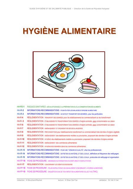 hygiène alimentaire - Site du Centre d'Hygiène et de la Salubrité ...