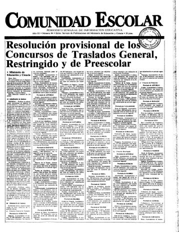 Resolución provisional de lo Concursos de Traslados General ...