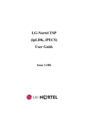 LG-Nortel TSP (ipLDK, iPECS) User Guide