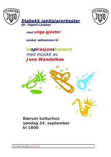 Stabekk janitsjarorkester inspirasjonskonsert med musikk av Jens ...