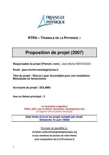 Proposition de projet (2007) - STEM@LPS