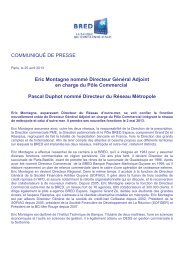 COMMUNIQUÉ DE PRESSE Eric Montagne nommé ... - Bred