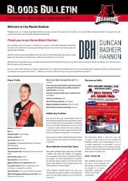 Bloods Bulletin - West Adelaide Football Club